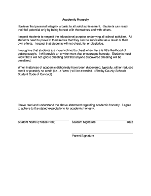 Academic Honesty Agreement