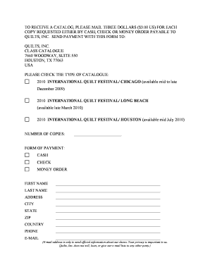 Quilts Inc Catalog Order Form
