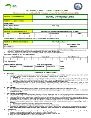 RD Petroleum Direct Debit Form