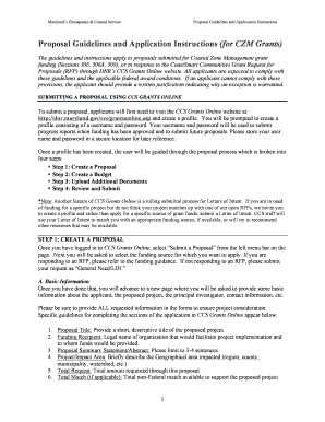 Ccsgol Proposal Guidelines and Application Instructions - FINALrev2 - dnr maryland