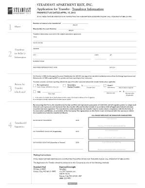 Steadfast Apartment REIT Share Transfer Application