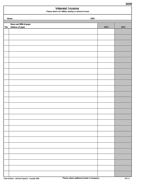 2009 Interest and Dividend Income Forms