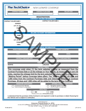 Vehicle Service Contract Agreement