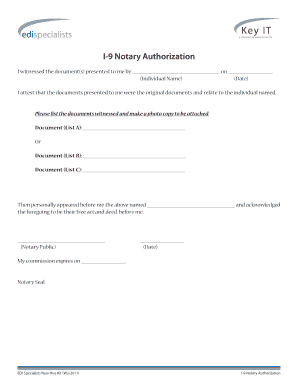 I-9 Notary Authorization