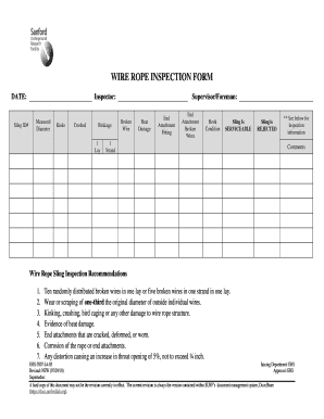 Rope Inspection Log 2020-2024 - Fill and Sign Printable Template