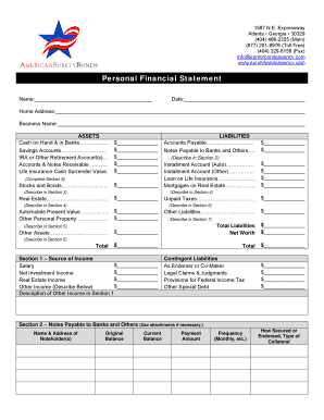 Personal Financial Statement