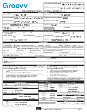 Merchant Credit Card Processing Application and Agreement