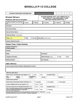 Student Enrolment Form