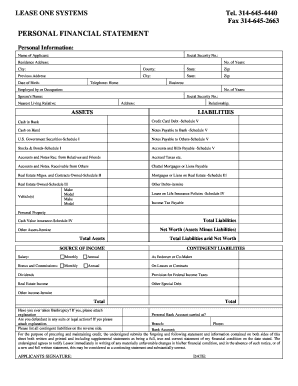 Personal Financial Statement
