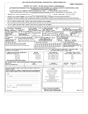 Junior Engineer Exam Application Form