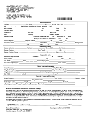 Adult Patient Intake Form