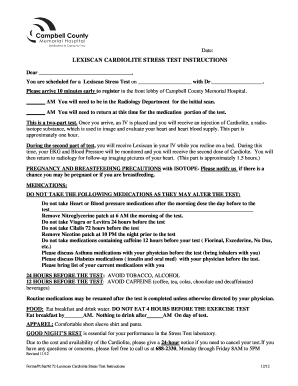 Lexiscan Cardiolite Stress Test Instructions