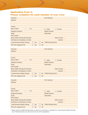 Ireland PFD with Integrated PLB Application Form