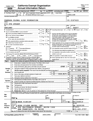 California Exempt Organization Form 199