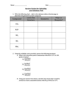 Review packet for solubility testdocx