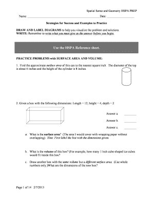 Spatial Sense and Geometry HSPA Prep
