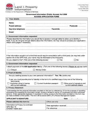 Government Information Access Application Form
