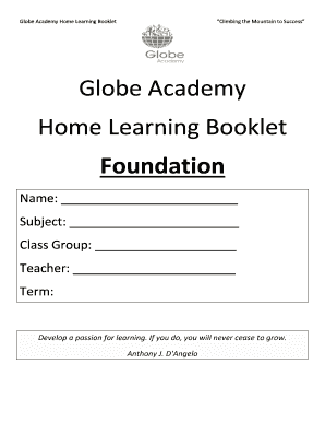 Globe Academy Home Learning Booklet
