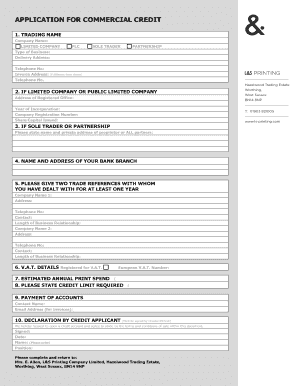 Commercial Credit Application