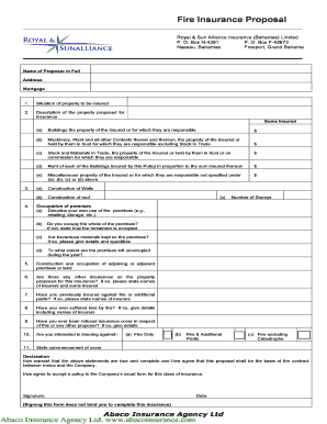 Fire Insurance Proposal Form