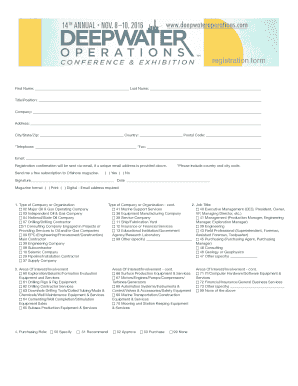 Deepwater Operations Conference Registration Form