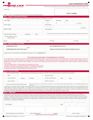 Philam Life Cash Surrender Form