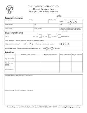 Employment Application Form