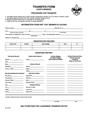 Youth Member Transfer Form
