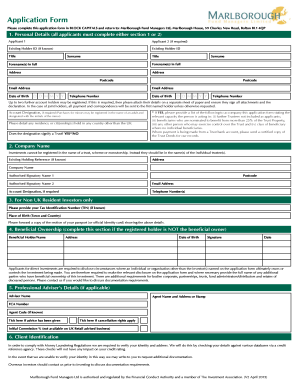 Marlborough Fund Managers ISA Application Form