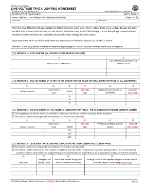 California Line-Voltage Track Lighting Worksheet