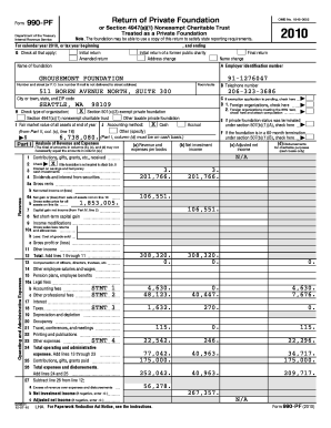 Form 990-PF 2010