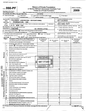 IRS Form 990-PF 2009
