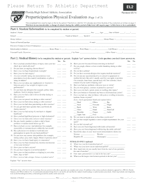 Florida High School Athletic Association Preparticipation Physical Evaluation