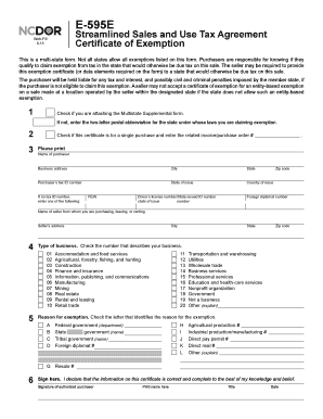 Streamlined Sales and Use Tax Agreement Certificate of Exemption