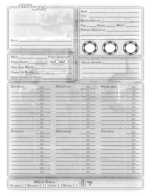 Star Wars Character Sheet