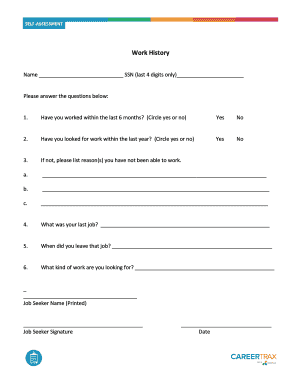 Work History Form