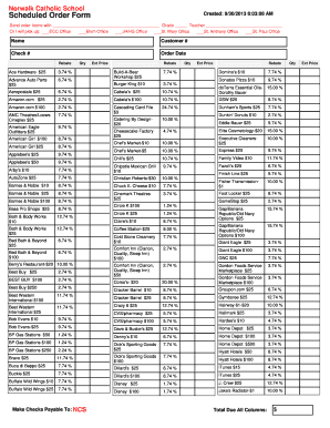 Scheduled Order Form