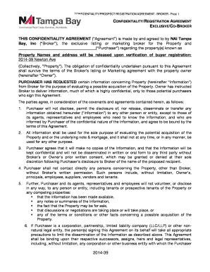 Confidentiality Prospect Registration Agreement