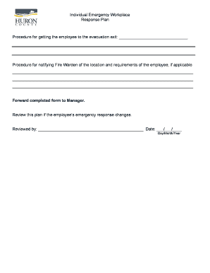 Individual Emergency Workplace Response Plan