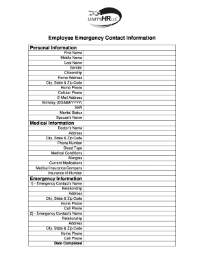 Employee Emergency Contact Form