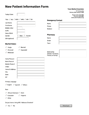 New Patient Information Form