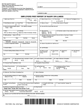 Texas Employers First Report of Injury or Illness