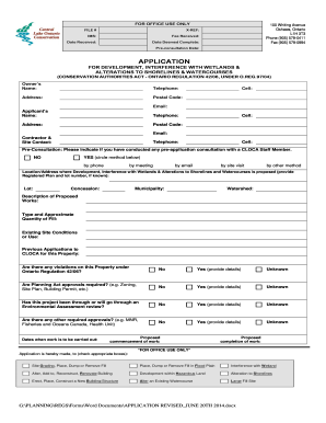 Ontario Development and Wetlands Application