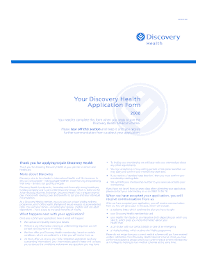 Discovery Health Application Form