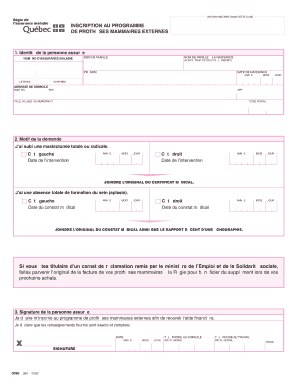Inscription au programme de prothèses mammaires externes