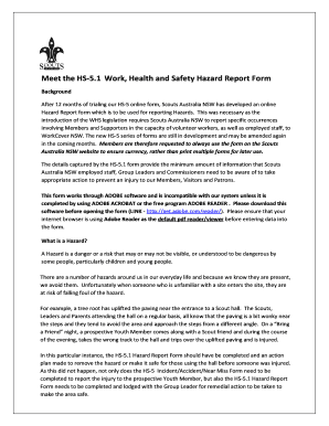 HS-5.1 Work Health and Safety Hazard Report Form