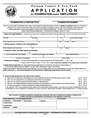 Putnam County Employment Application