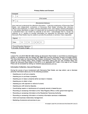 Privacy Notice and Consent Form