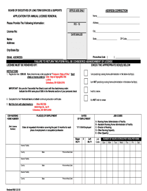 Ohio Nursing Home Administrator License Renewal Application