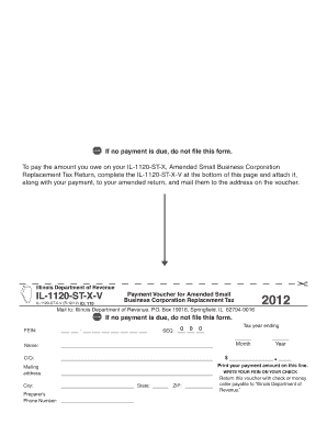 Illinois Amended Small Business Corporation Replacement Tax Payment Voucher